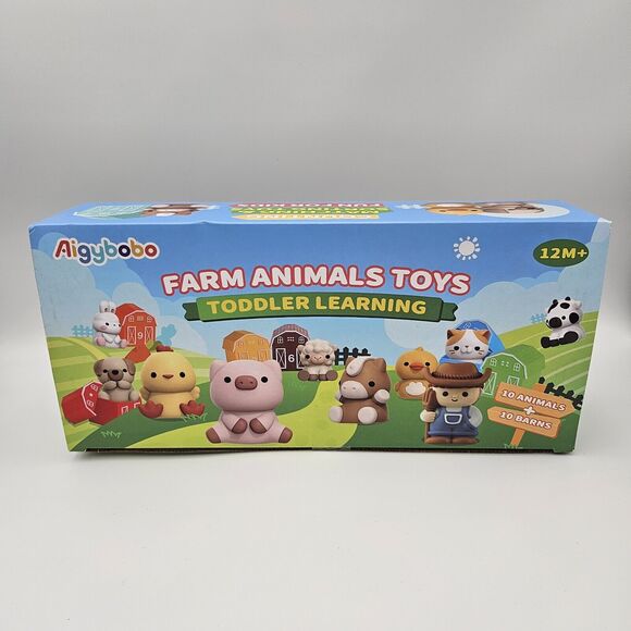 Toddler Learning Toys Farm Animals 20 Piece Set Finger Puppets - NEW IN‎ BOX - Picture 1 of 3